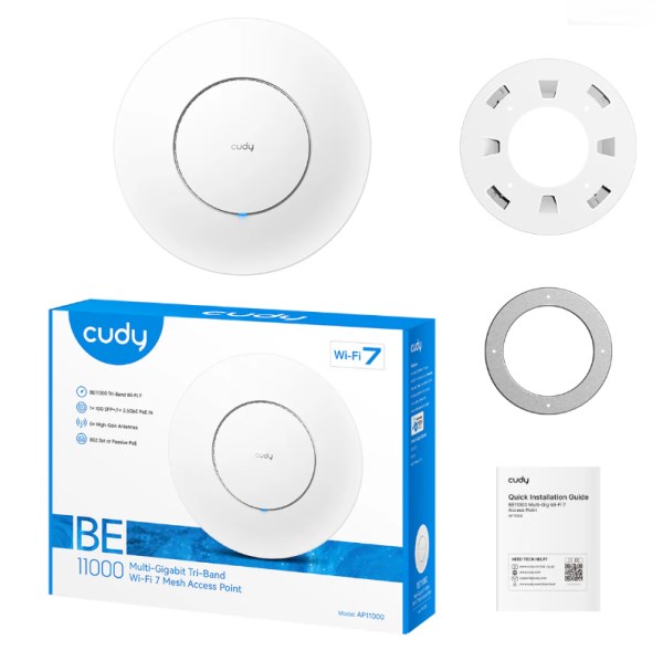 Cudy AP11000, BE11000 Multi-Gigabit Tri-band Wi-Fi 7 Mesh Access Point, 5.7 Gbps+4.3 Gbps+688 Mbps Ruteri SOPING.RS 44 Cudy AP11000, BE11000 Multi-Gigabit Tri-band Wi-Fi 7 Mesh Access Point, 5.7 Gbps+4.3 Gbps+688 Mbps - Слика 4
