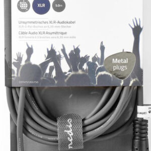 COTH15120GY50, Nebalansirani audio kabl, XLR 3-pinski ženski, 6,35 mm muški, Niklovani, 5,00 m, PVC