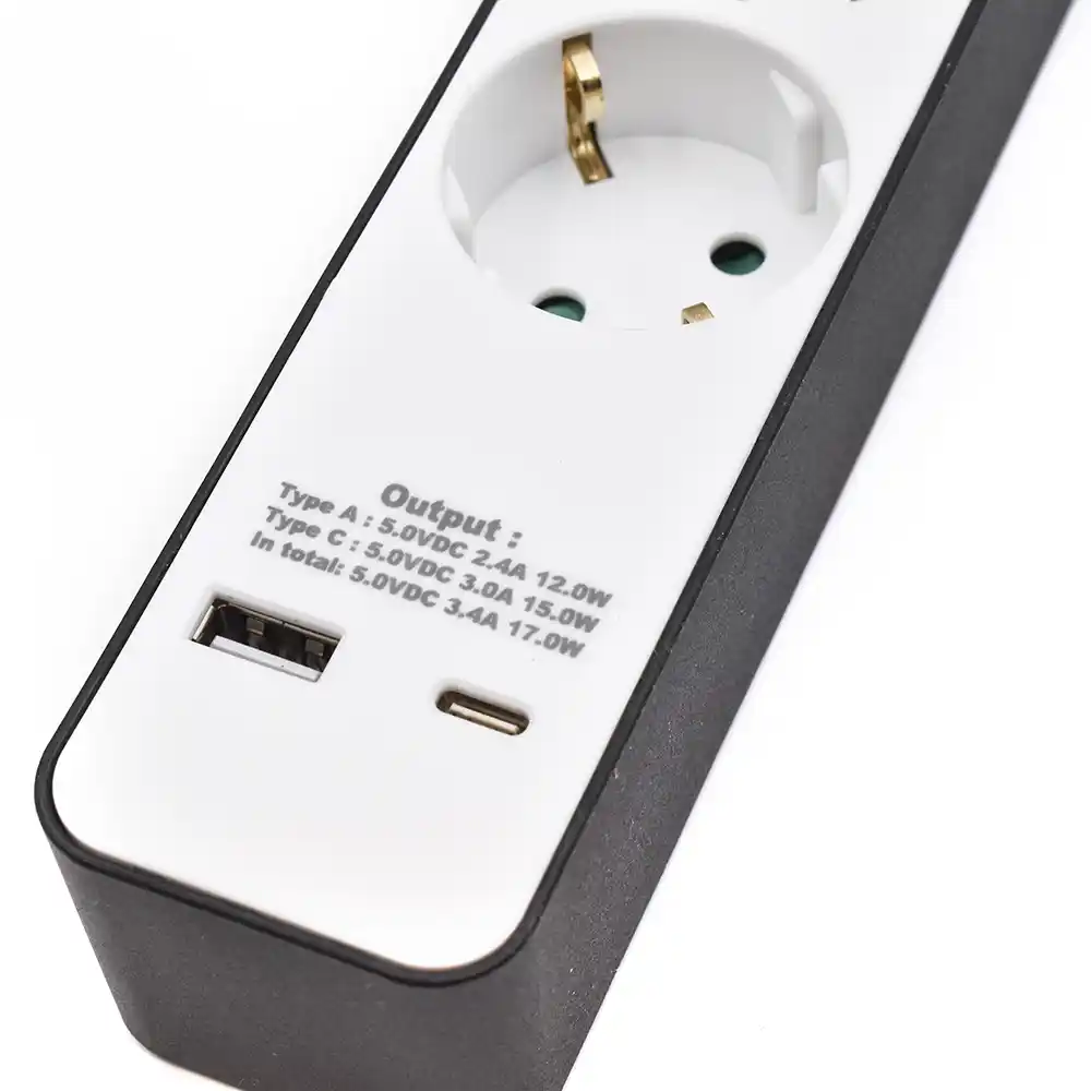 Produžni kabl Kettz KT-PK06UC3.4B 6 utičnica/1xUSB/1xTip C/IP20 stepen zaštite 3m Kablovi i adapteri SOPING.RS 42 Produžni kabl Kettz KT-PK06UC3.4B 6 utičnica/1xUSB/1xTip C/IP20 stepen zaštite 3m - Слика 2