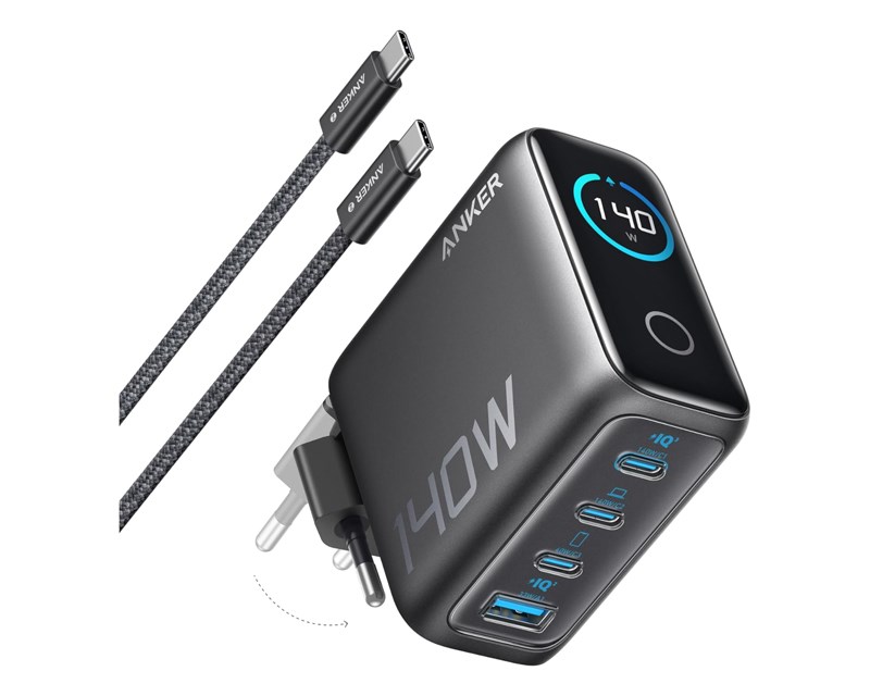 140W zidni punjač 4-porta (3x USB-C, 1x USB-A), tamno sivi, USB-C kabl Punjači i auto držači za mobilne telefone SOPING.RS 42 140W zidni punjač 4-porta (3x USB-C, 1x USB-A), tamno sivi, USB-C kabl - Слика 2