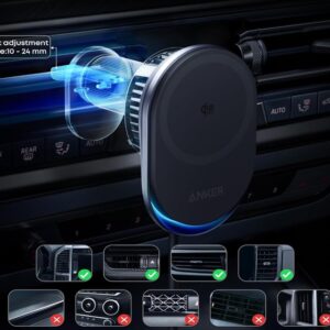 Prime 25W MagGo bežični auto punjač, crni