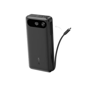 20000mAh, 87W, sa ugrađenim USB-C kablom na izvlačenje, Power Bank crni Oprema za mobilne telefone SOPING.RS 20000mAh, 87W, sa ugrađenim USB-C kablom na izvlačenje, Power Bank crni