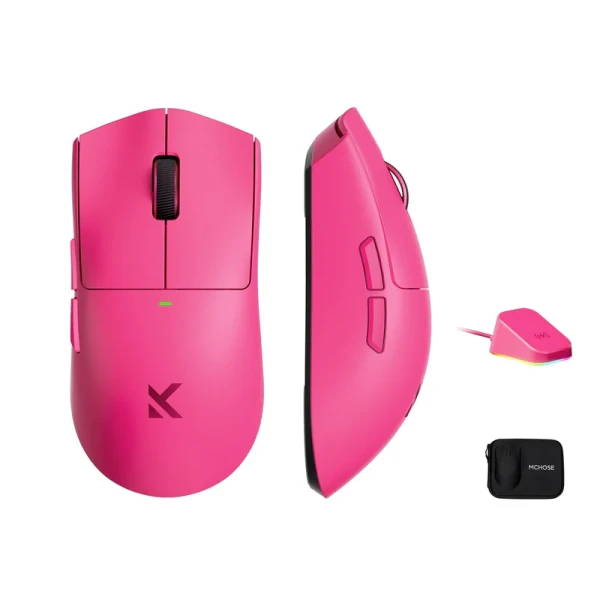 Bežični gaming miš MCHOSE K7 Ultra Rose Red /PAW 3950/8K Hz/Omron Mechanical Miševi SOPING.RS 41 Bežični gaming miš MCHOSE K7 Ultra Rose Red /PAW 3950/8K Hz/Omron Mechanical