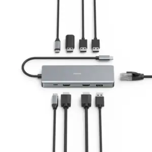USB Hub 9 porta Hama/2 x HDMI/USB-A/USB-/ LAN/RJ-45