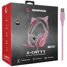 Slušalice žične gaming Rampage RM-K91 X-CATTY 7.1 RGB roze 36032 Slušalice SOPING.RS 43 Slušalice žične gaming Rampage RM-K91 X-CATTY 7.1 RGB roze 36032 - Слика 3