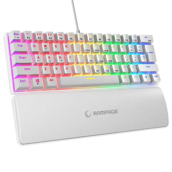 Tastatura žična gaming Rampage PLOWER K60 mehanička plavi switch bela 37254 Tastature SOPING.RS 41 Tastatura žična gaming Rampage PLOWER K60 mehanička plavi switch bela 37254