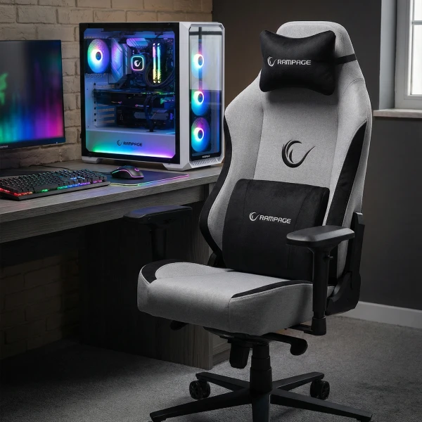 Stolica gaming Rampage KL-R72 WOOF High Level sivo/crna 37871 Gaming nameštaj SOPING.RS 42 Stolica gaming Rampage KL-R72 WOOF High Level sivo/crna 37871 - Слика 2