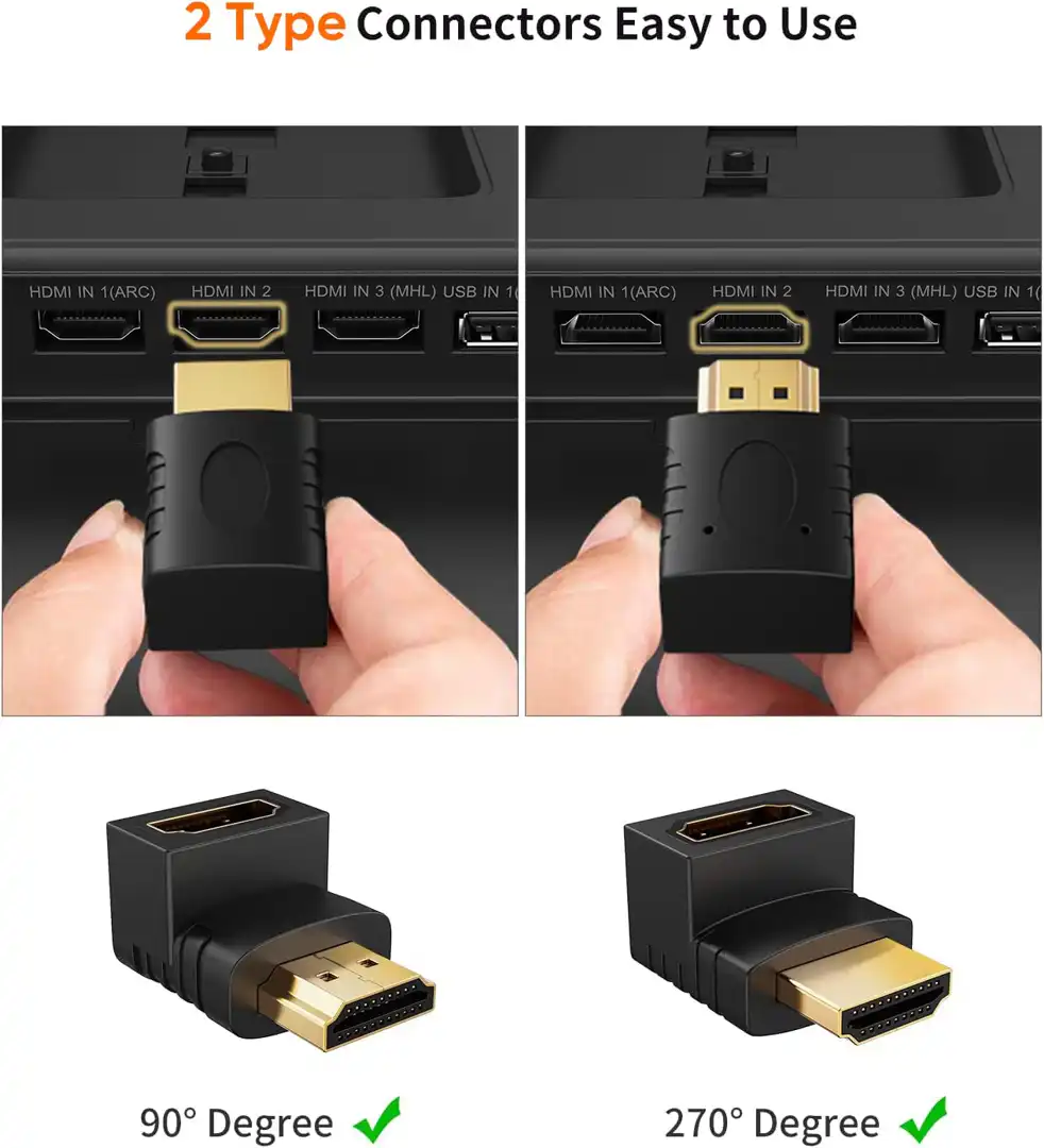 Kettz HA-K2704 HDMI adapter ugaoni 270° 4K Kablovi i adapteri SOPING.RS 41 Kettz HA-K2704 HDMI adapter ugaoni 270° 4K