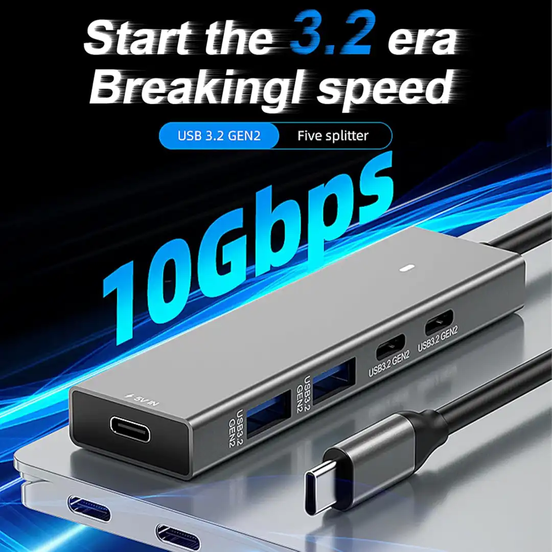 Kettz KT-HUBC300 Tip C HUB + 4 x USB3.2 Gen2 10Gbs data transfer USB adapteri SOPING.RS 41 Kettz KT-HUBC300 Tip C HUB + 4 x USB3.2 Gen2 10Gbs data transfer