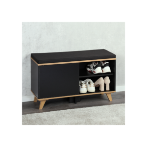 KESPER KSP15943 CIPELARNIK  SA JASTUKOM ZA SEDENJE CRNI 77 x 48 x 30 CM