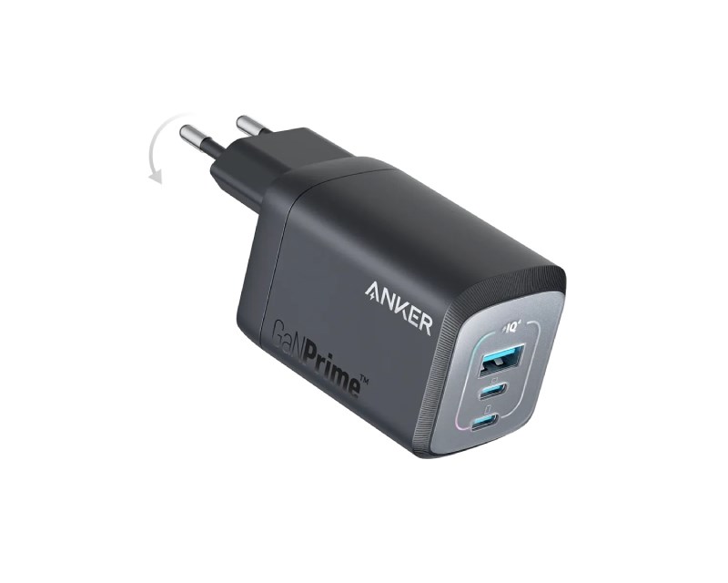 Prime 67W GaN zidni brzi punjač, 3-porta (2x USB-C i 1x USB-A) crni Punjači i auto držači za mobilne telefone SOPING.RS 44 Prime 67W GaN zidni brzi punjač, 3-porta (2x USB-C i 1x USB-A) crni - Слика 4